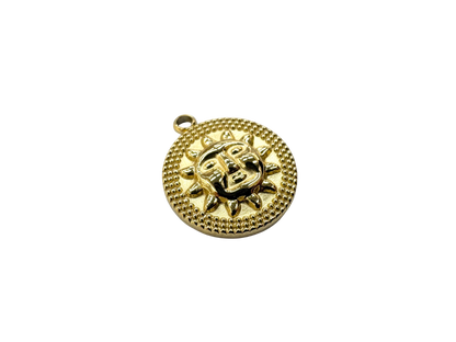 Sun Face Coin Charm
