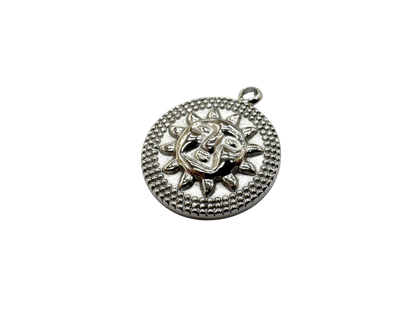 Sun Face Coin Charm