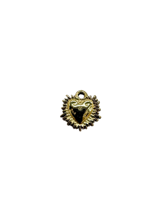 Tiny Vintage Style Heart Burst Charm