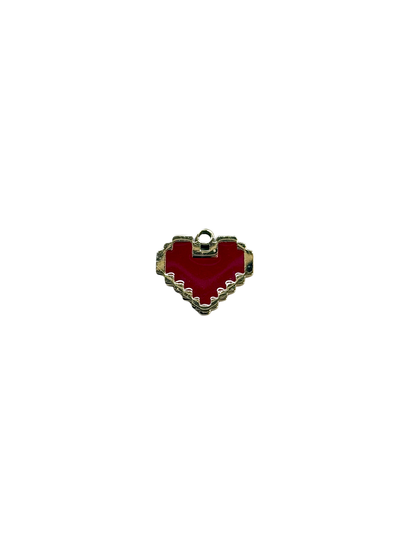 Pixel Enamel Heart Charm