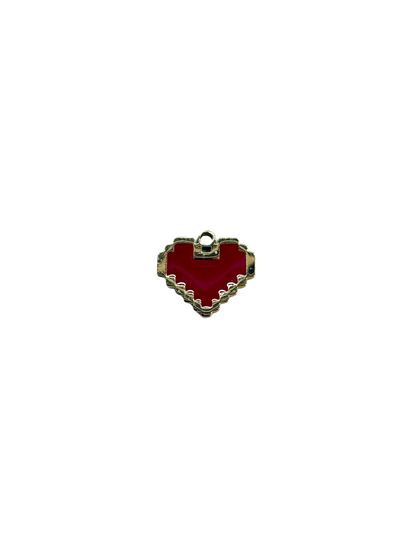 Pixel Enamel Heart Charm