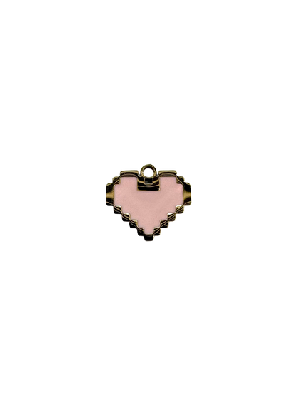 Pixel Enamel Heart Charm