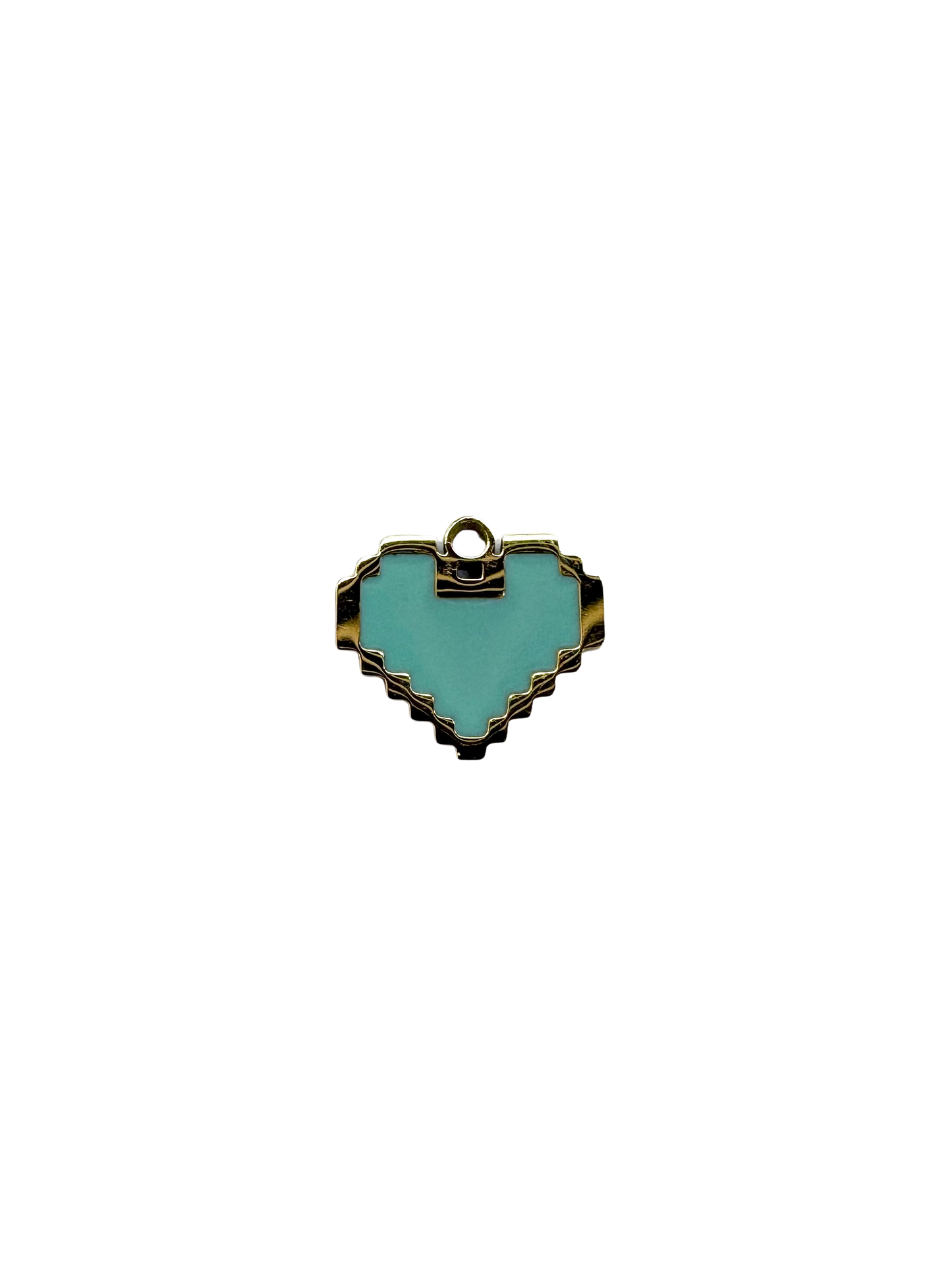 Pixel Enamel Heart Charm