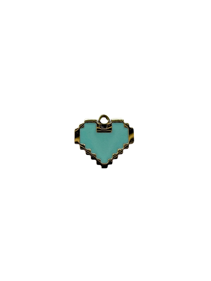 Pixel Enamel Heart Charm