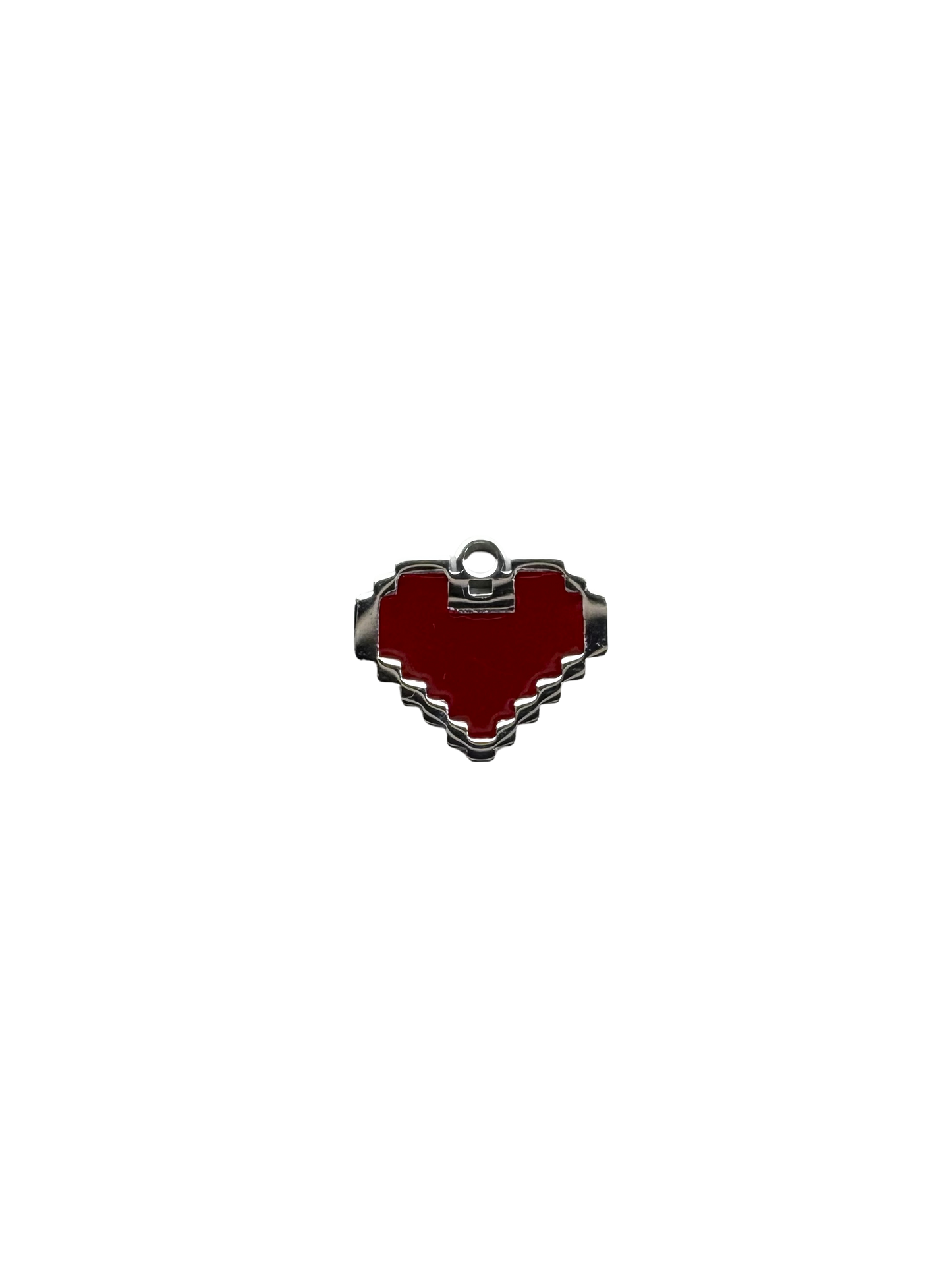 Pixel Enamel Heart Charm