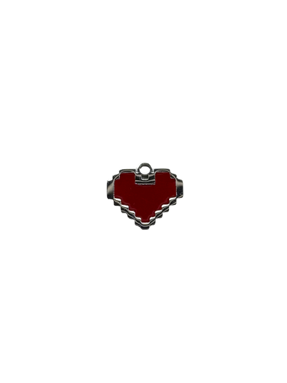Pixel Enamel Heart Charm