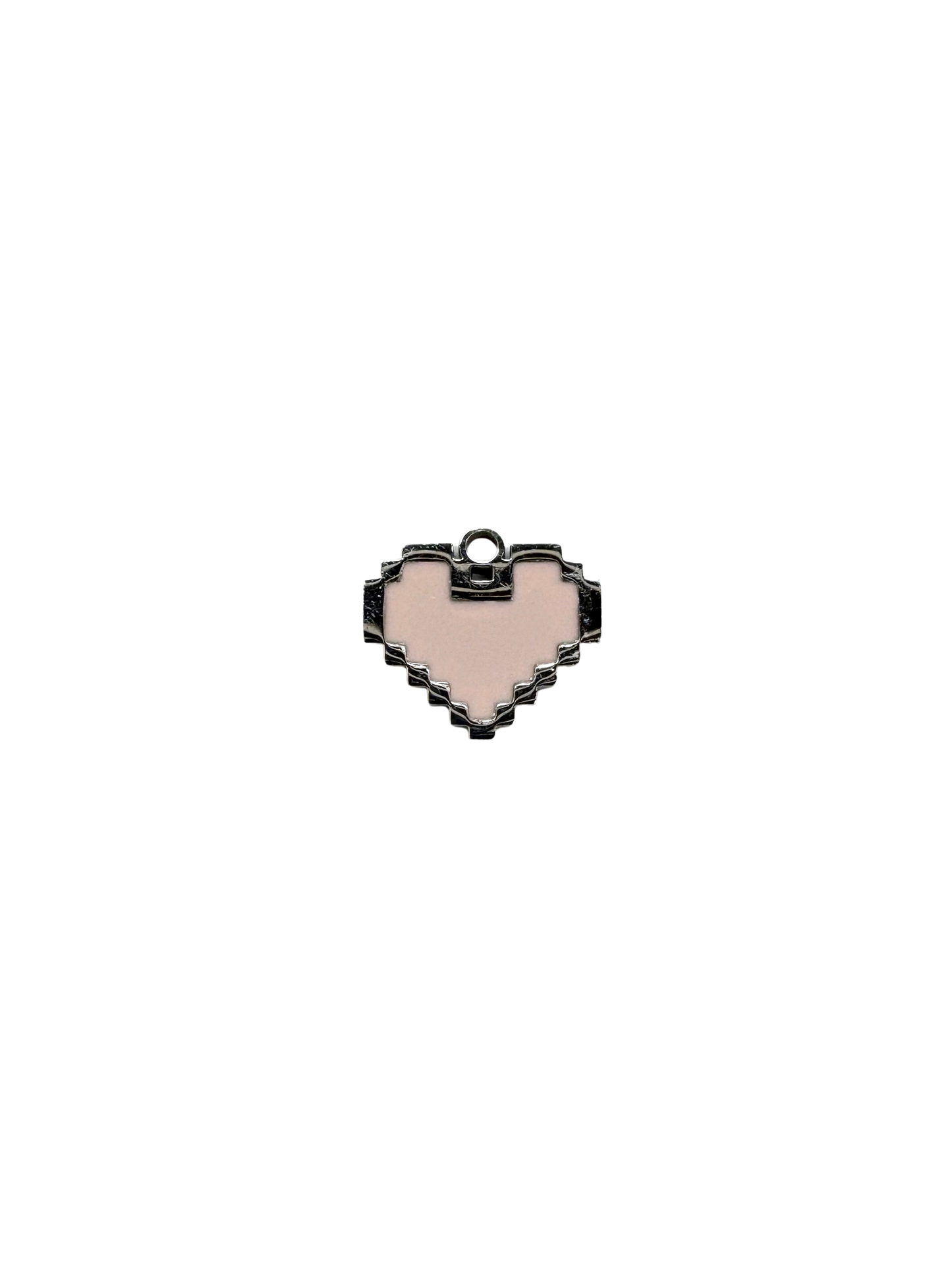 Pixel Enamel Heart Charm