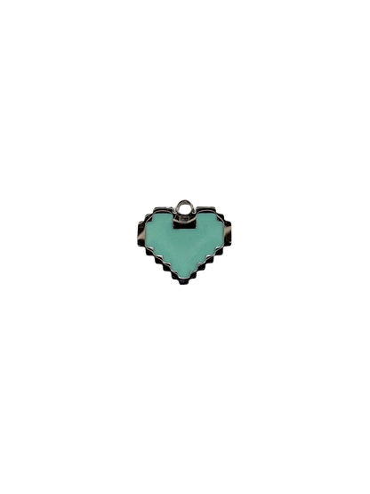 Pixel Enamel Heart Charm