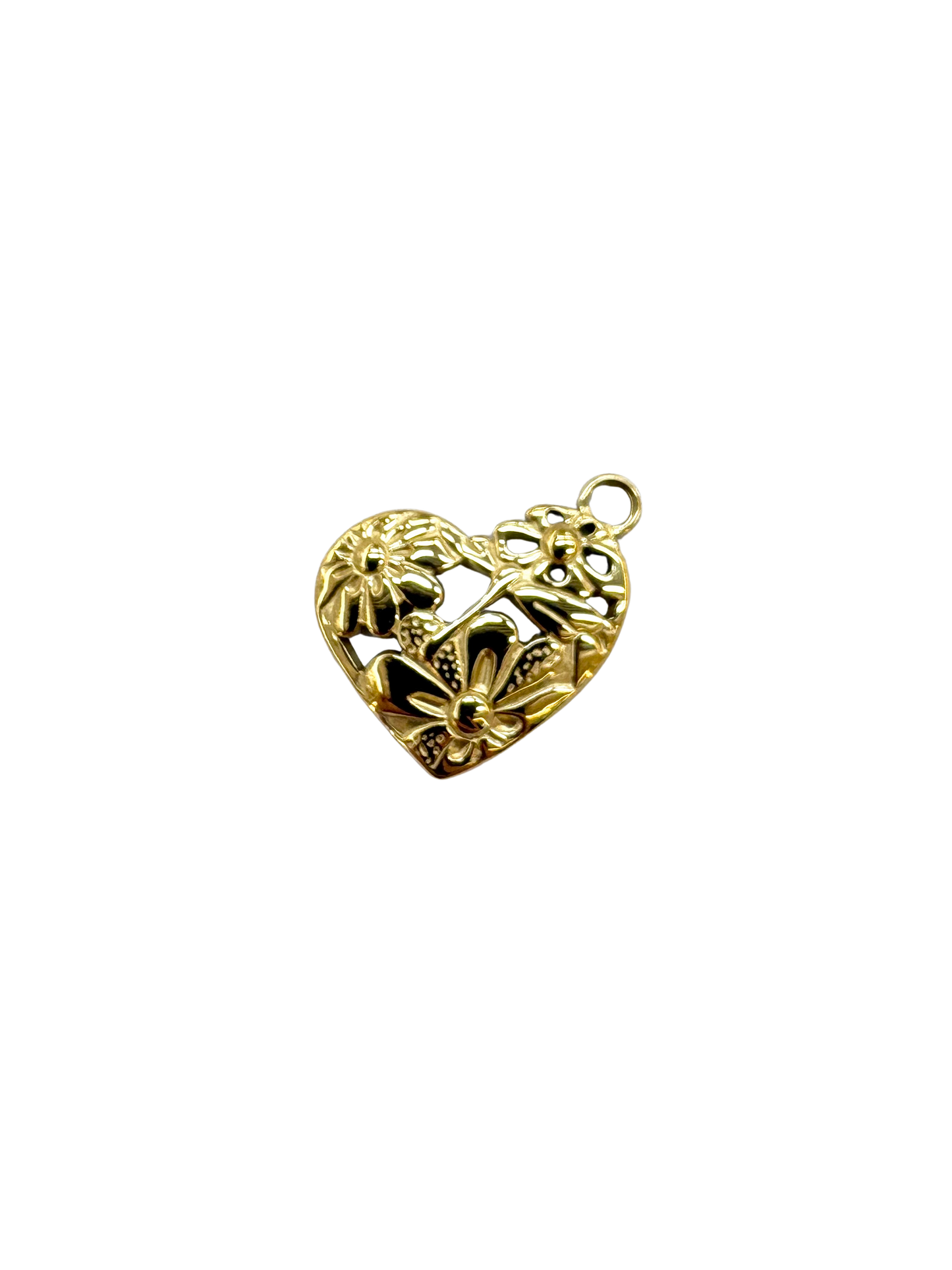 Floral Cut Out Heart Charm