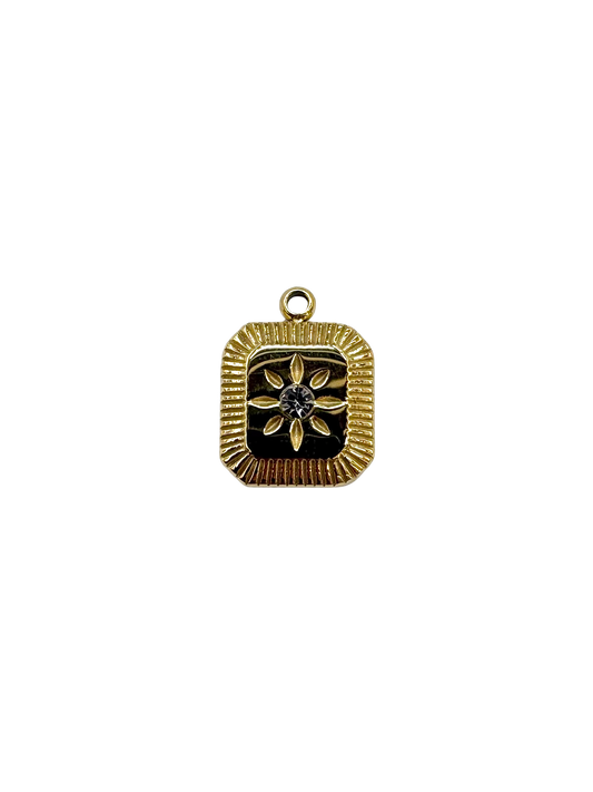 Engraved Flower Charm