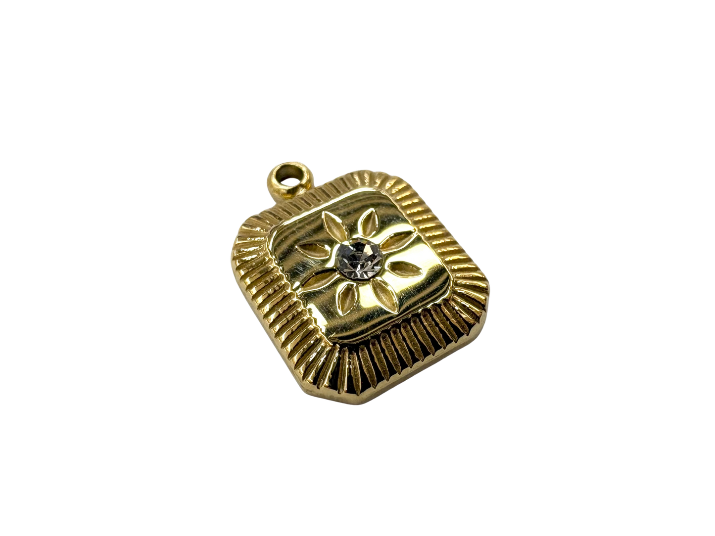 Engraved Flower Charm