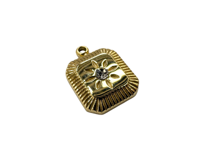 Engraved Flower Charm