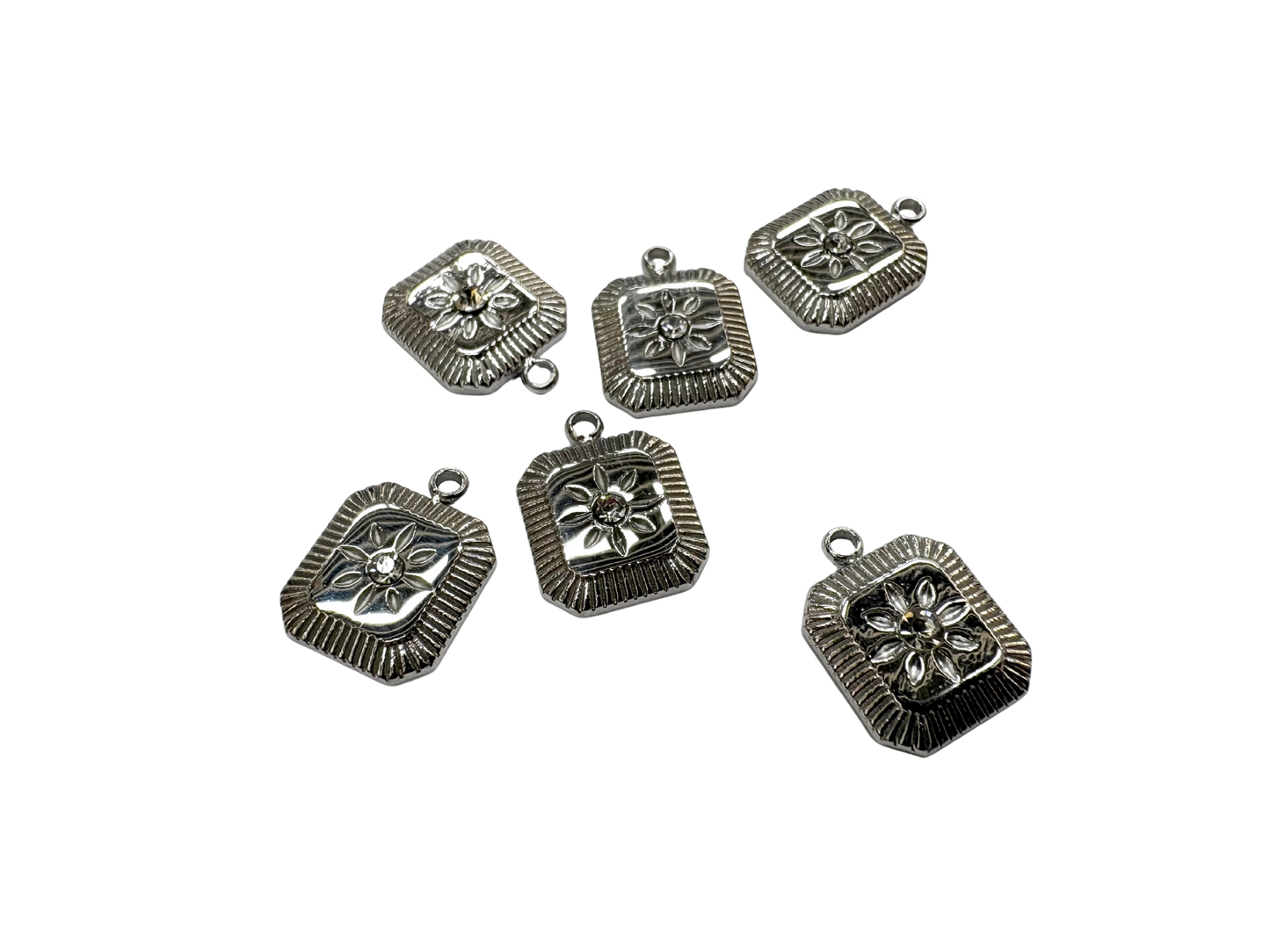 Engraved Flower Charm
