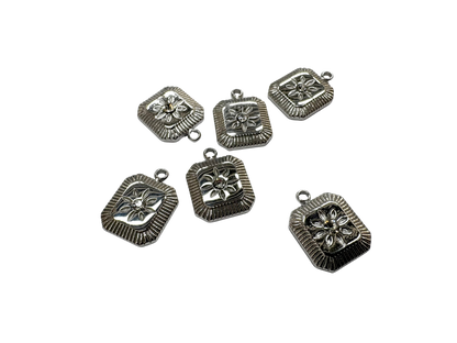 Engraved Flower Charm
