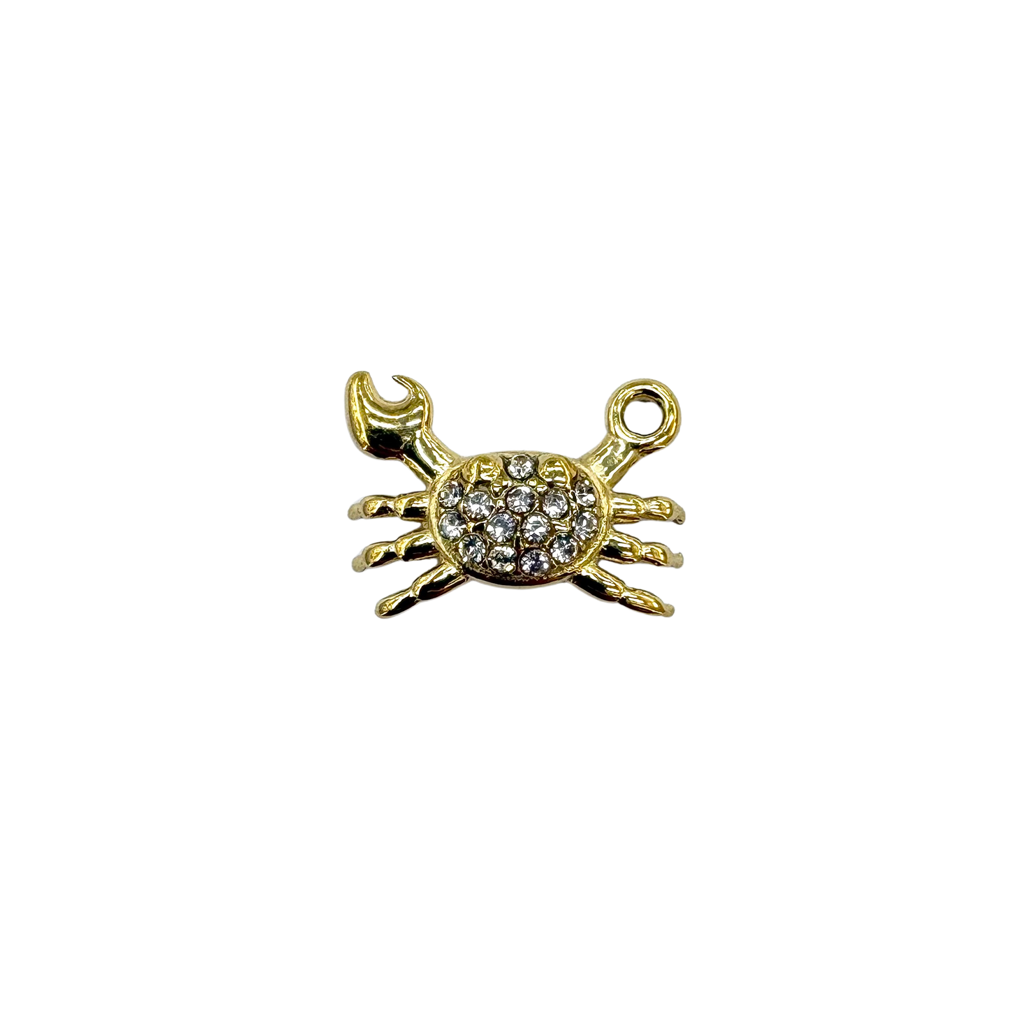 Rhinestone Crab Charm