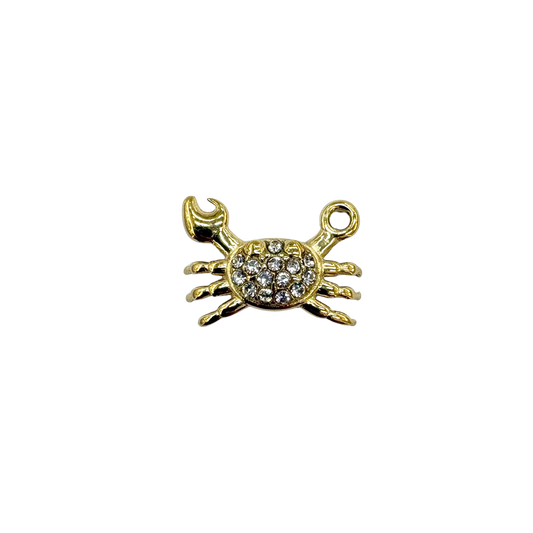 Rhinestone Crab Charm