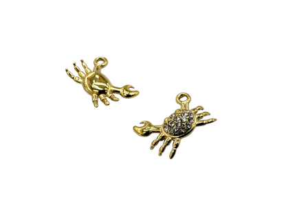 Rhinestone Crab Charm