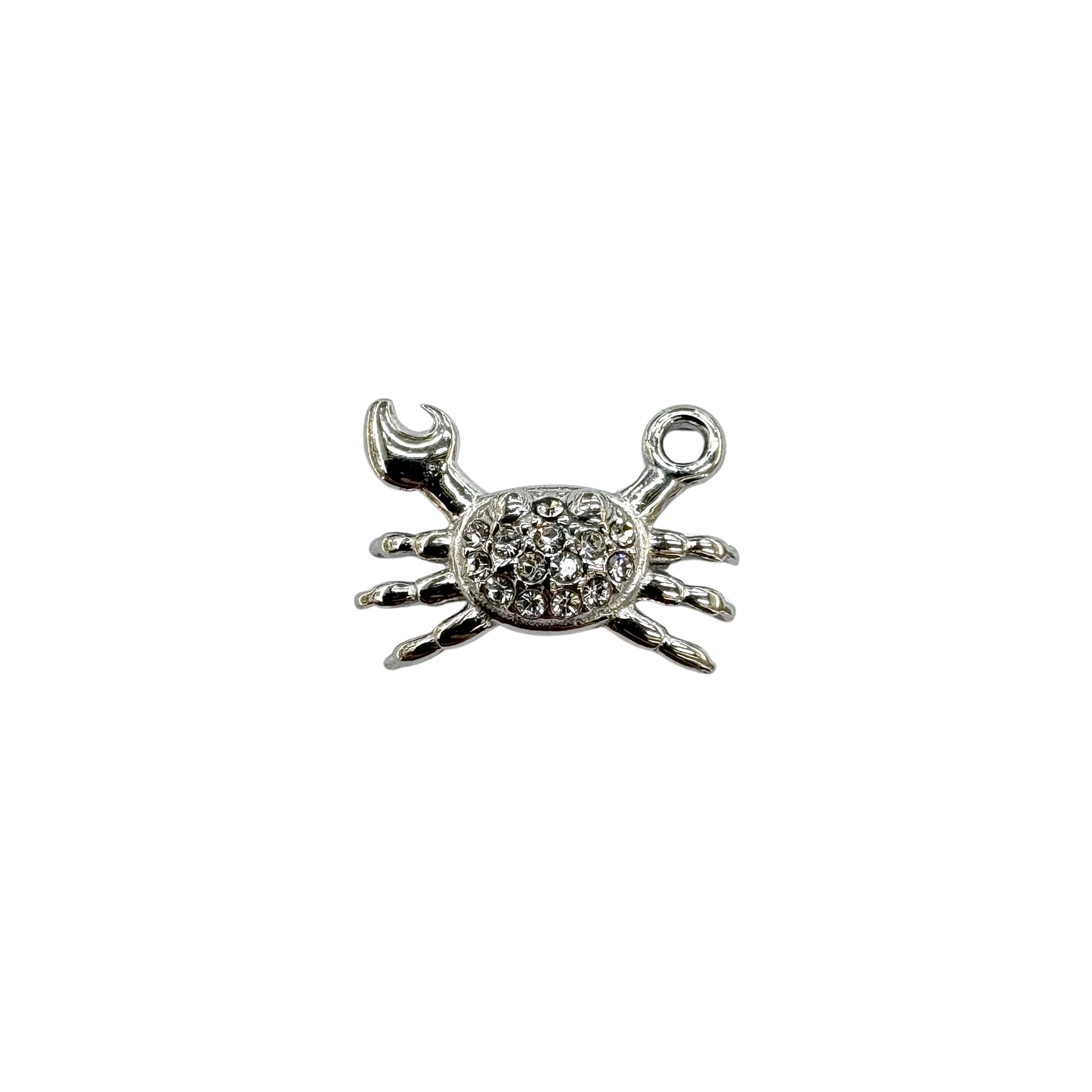 Rhinestone Crab Charm