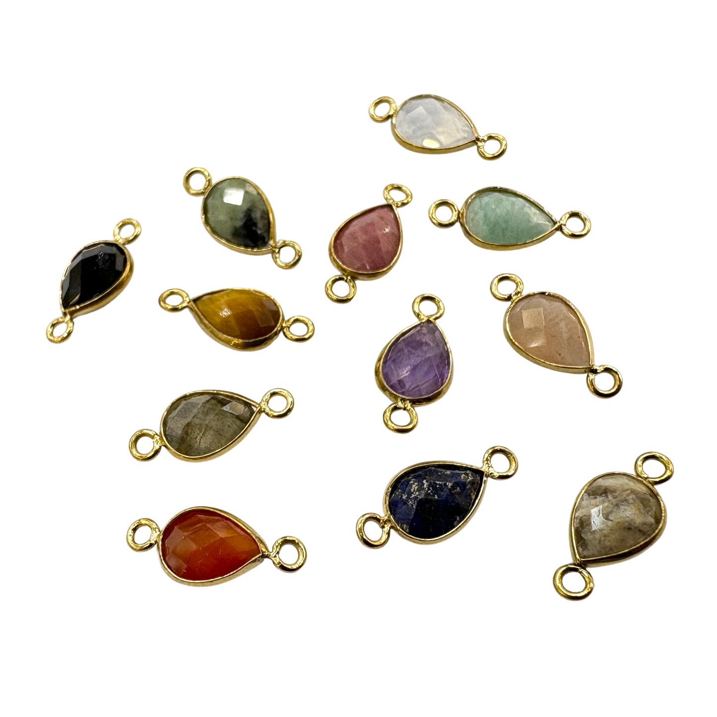 Pre-Order: Pear Shaped Gemstone Birthstone Connector