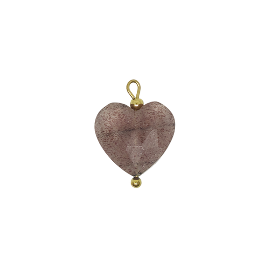 Strawberry Quartz Heart Gemstone Charm