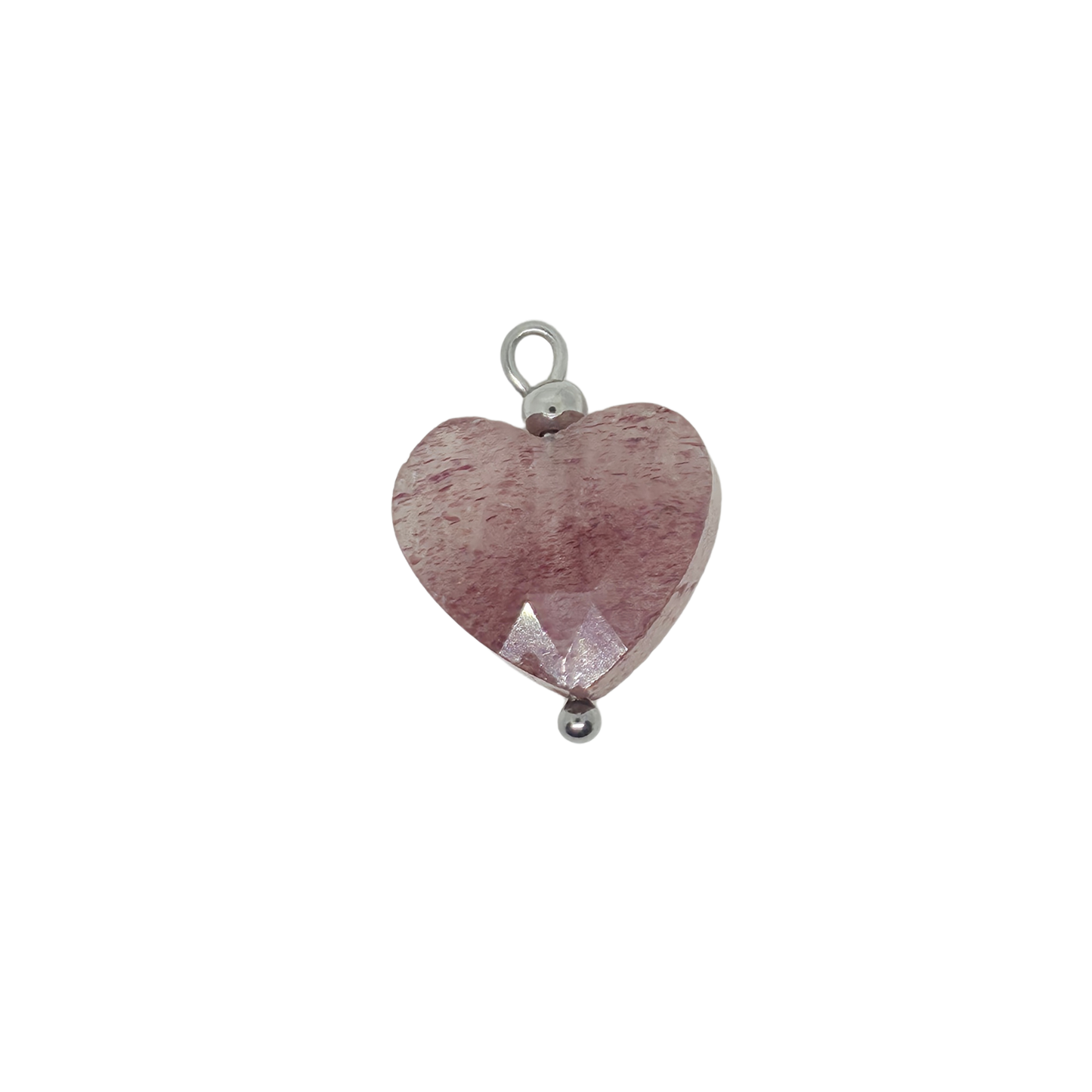 Strawberry Quartz Heart Gemstone Charm