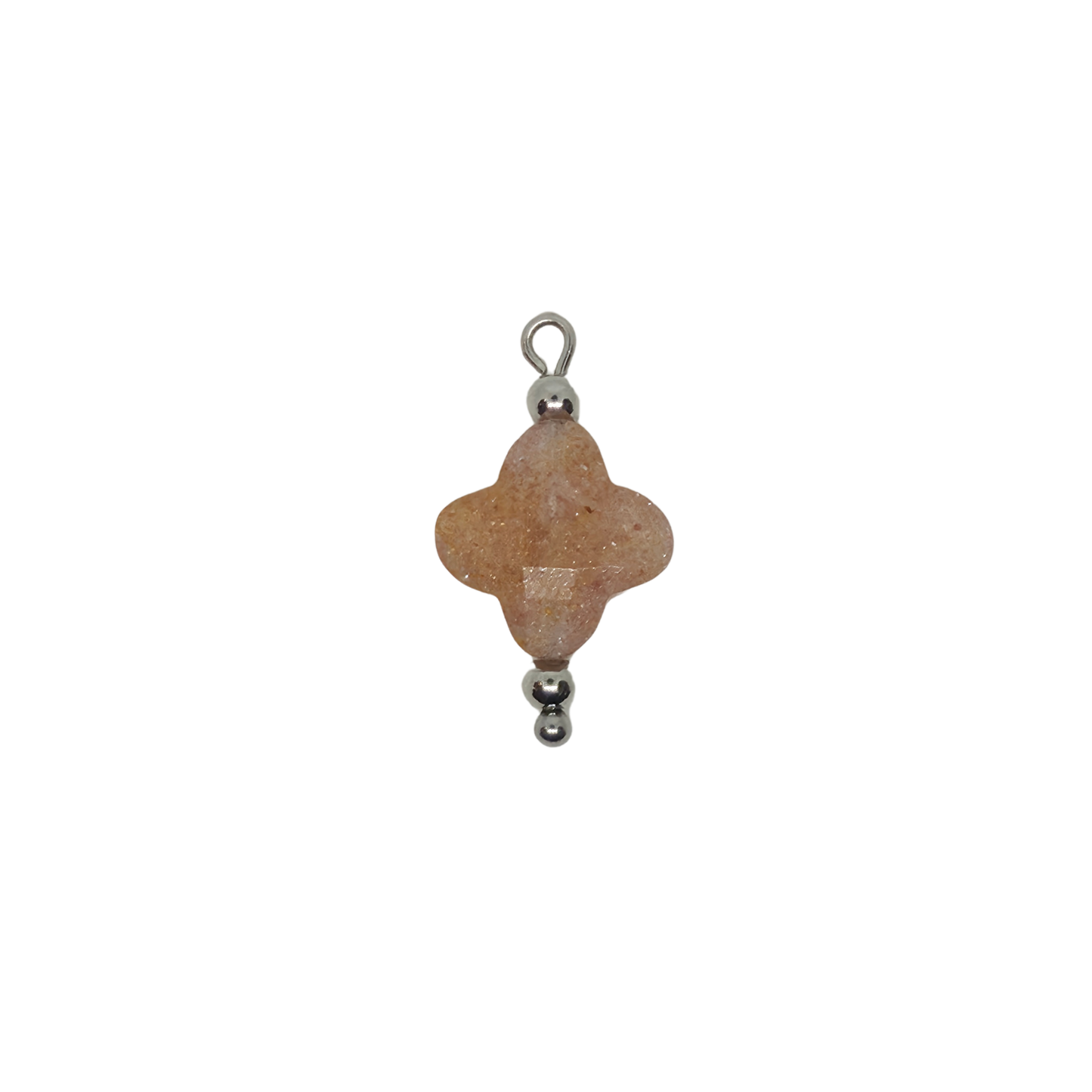 Strawberry Quartz Clover Gemstone Charm