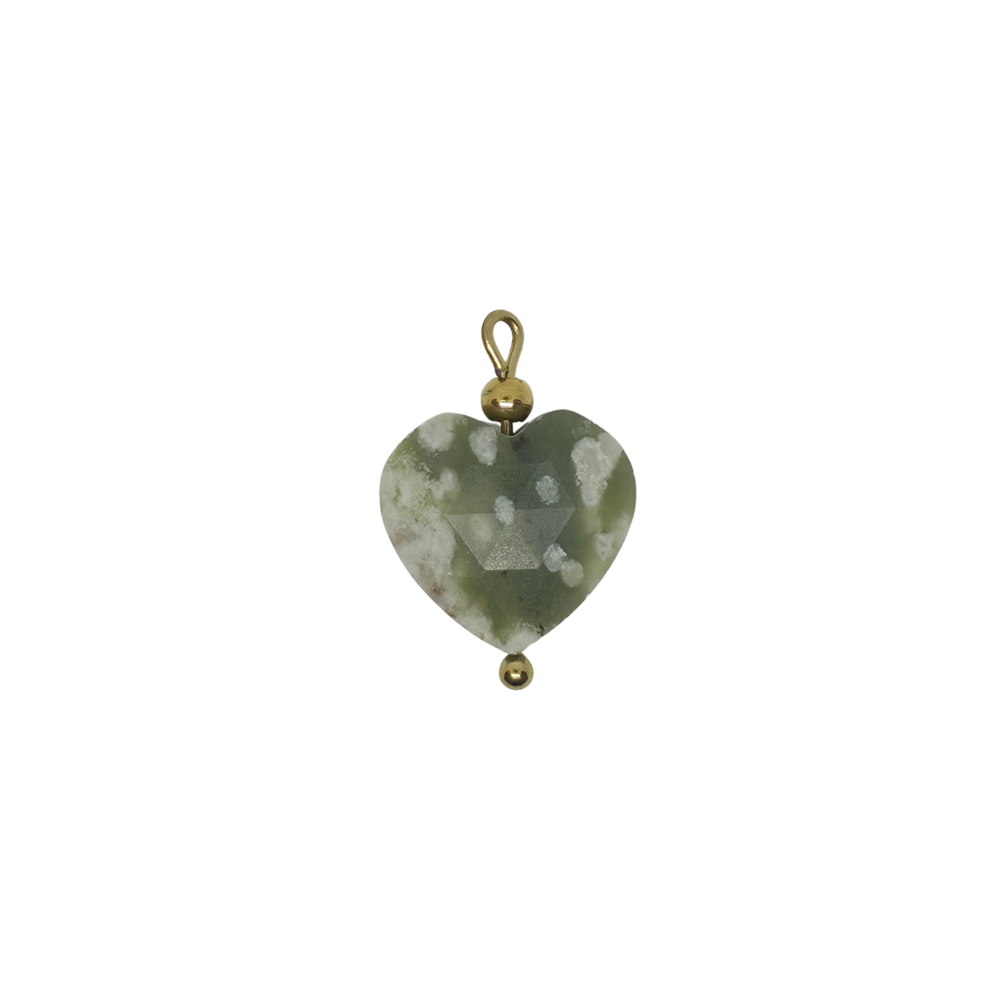 Kambaba Jasper Heart Gemstone Charm