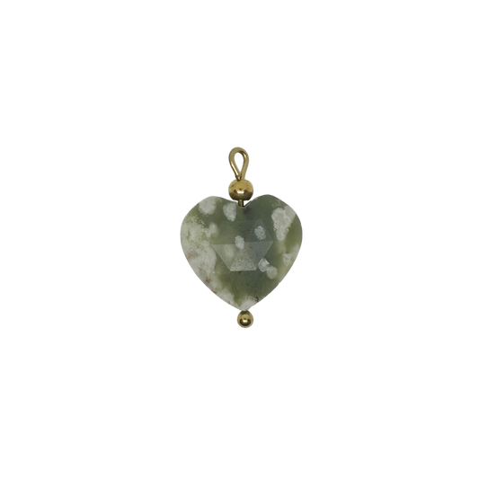 Kambaba Jasper Heart Gemstone Charm