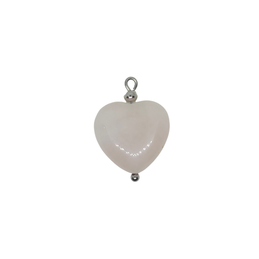 Rose Quartz Heart Gemstone Charm
