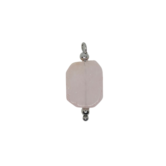 Rose Quartz Rectangle Gemstone Charm
